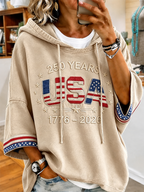 Women's USA 250th Anniversary 1776-2026 Embroidered Washed Hoodie