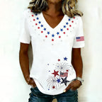 Women'S V-Neck Casual Short Sleeved T-Shirt