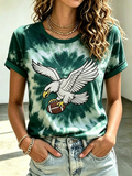 Women's Retro Football Print T-Shirt