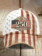 250th Anniversary Striped Flag Cross Commemorative Printed Baseball Hat