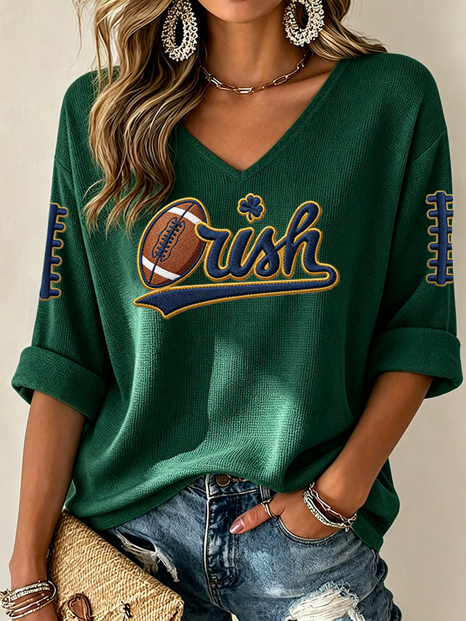 Women's University Football Fans Waffle Top
