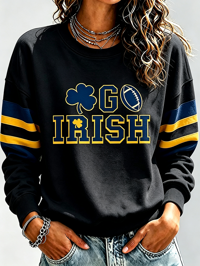 Women'S Retro Rugby Round Neck Sports Shirt
