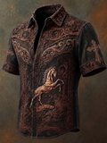 Men'S Western Style Ethnic Print Cross Shirt