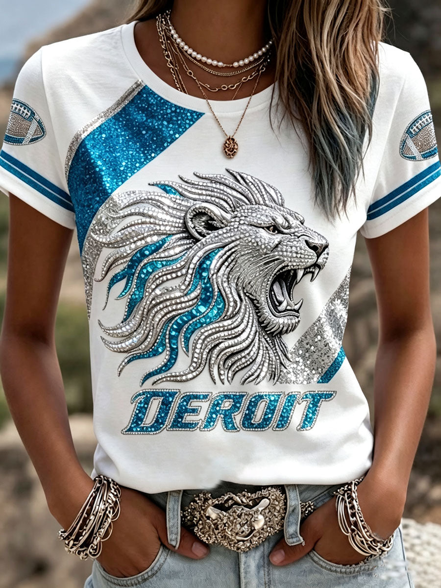 Women'S Fan Printed Round Neck T-Shirt