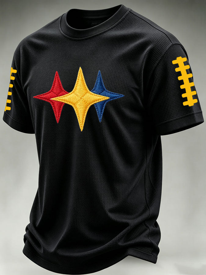 Men'S Football Print Waffle T-Shirt