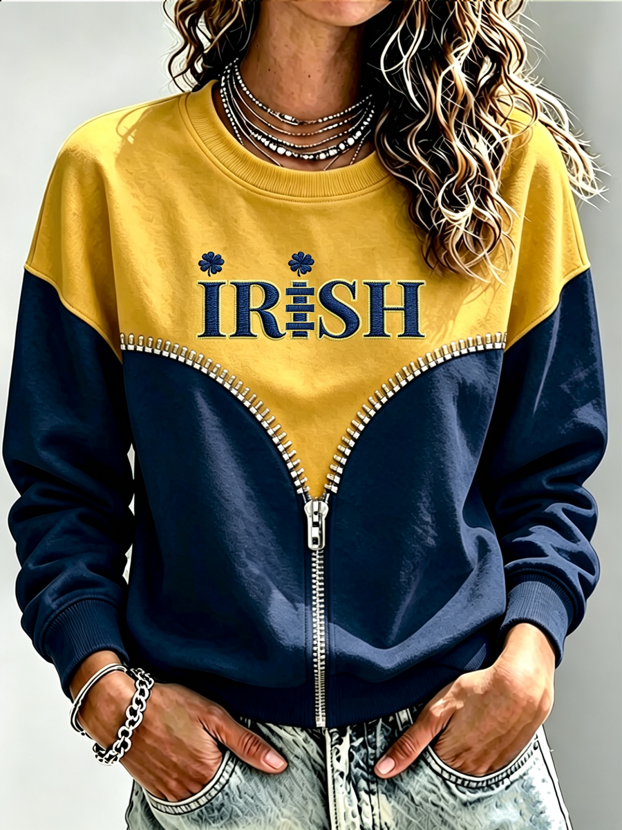 Women'S Retro Rugby Round Neck Sports Shirt