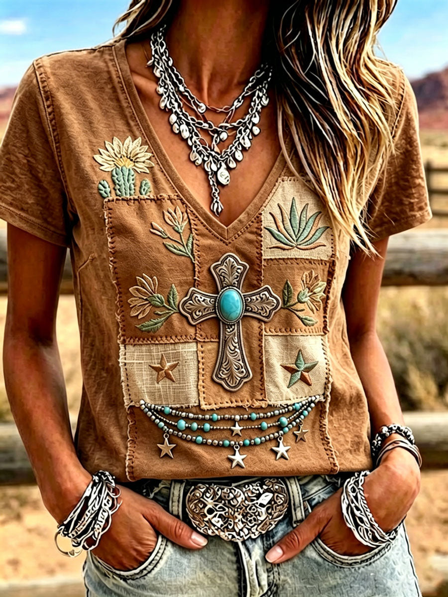 Women's Casual Retro Western-Style Faith T-Shirt