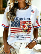 Women's 250th Anniversary Print V-Neck Top