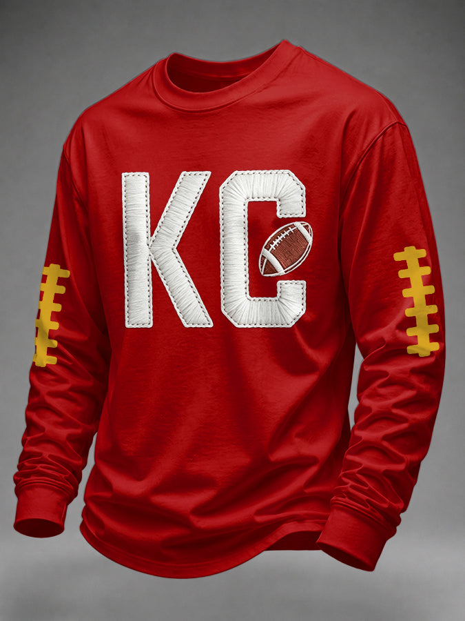 Men's Football Printed Waffle T-shirt