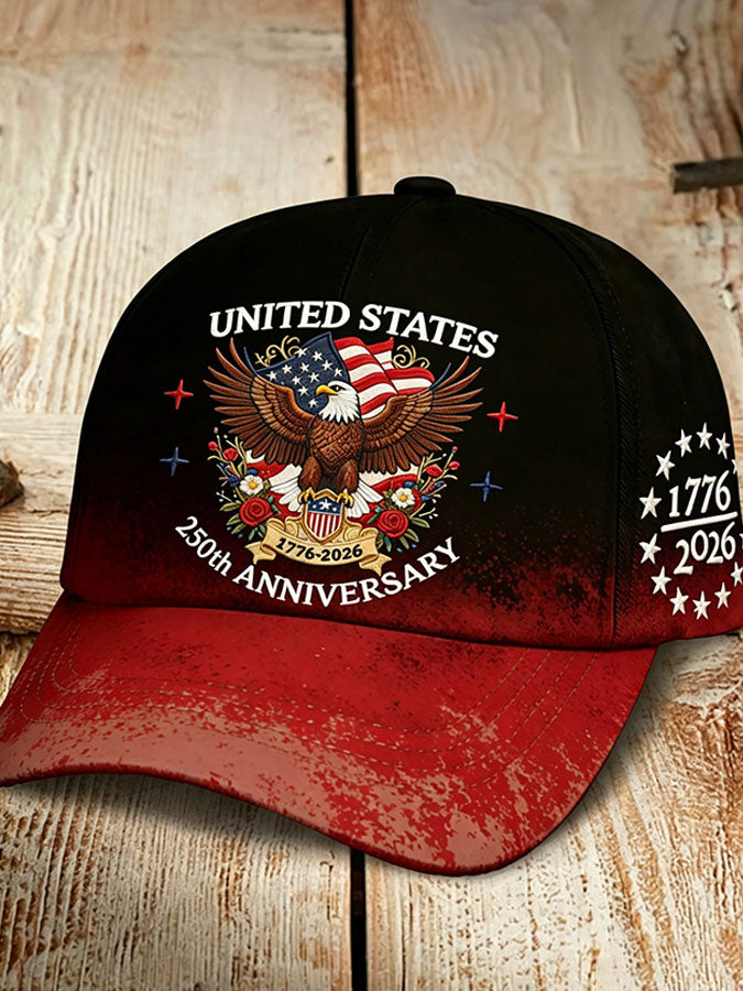 Unisex 250Th Anniversary Founding Celebration Printed Baseball Hat For Independence Day In The United States
