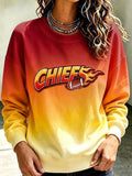 Women's Football Printed Casual Sweatshirt