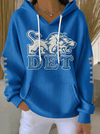 Women'S Football Print Hooded Sweatshirt