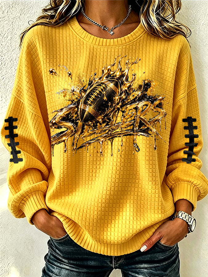 Women'S Football Printed Round Neck Sports Shirt