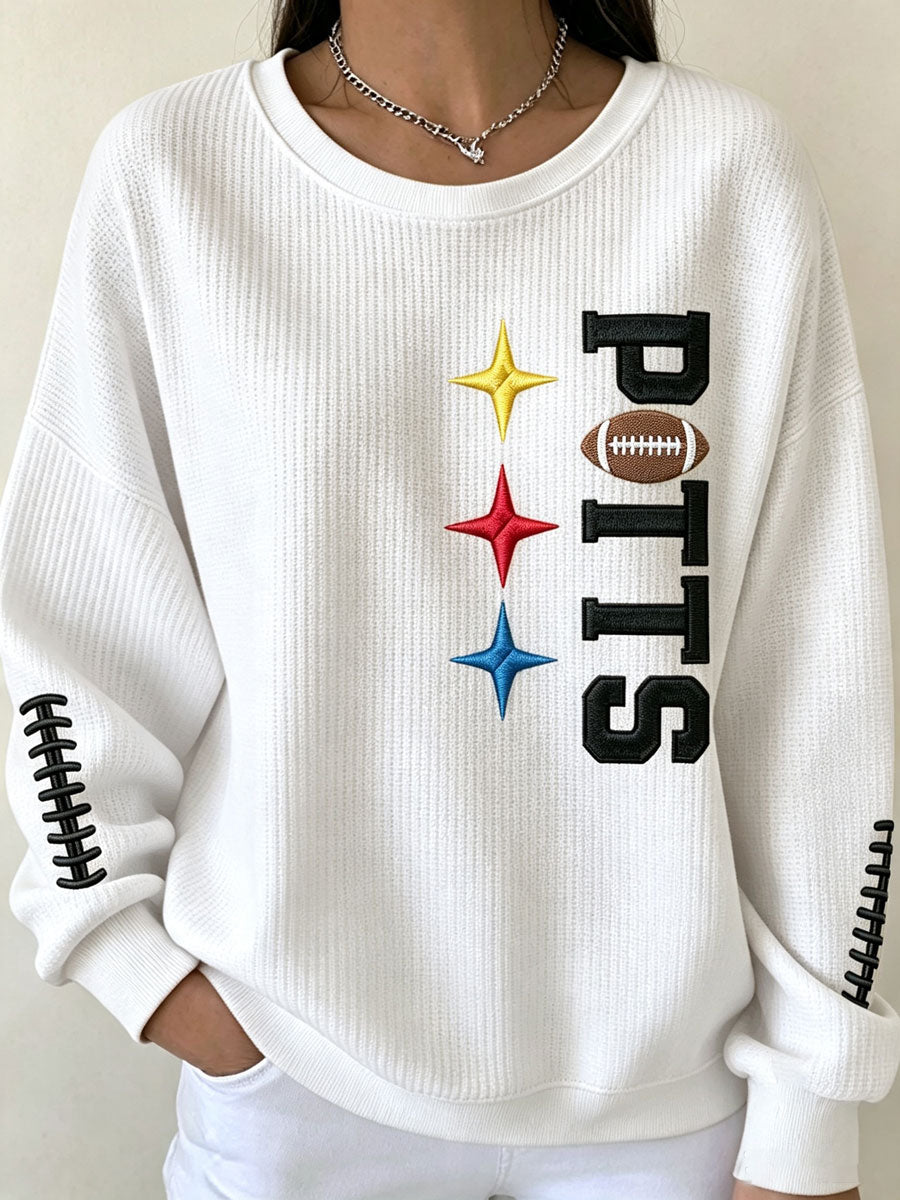 Women'S Football Print Casual Sweatshirt