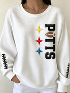 Women'S Football Print Casual Sweatshirt