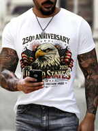 Men'S Casual American Founding Celebration Personalized Printed Round Neck T-Shirt