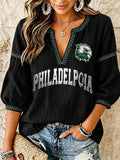 Women's Football Printed Casual Top