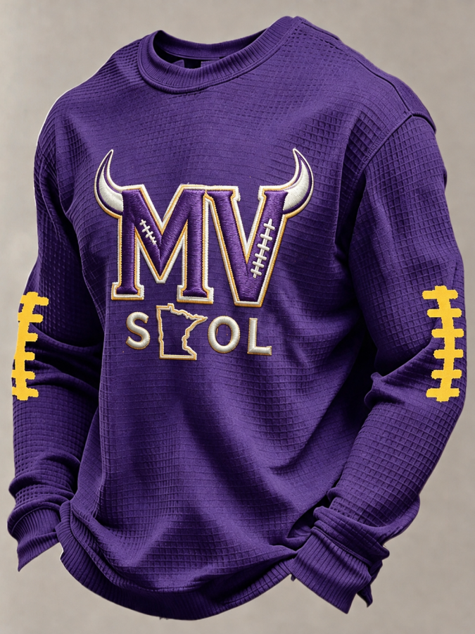 Men'S Football Fans Printed Waffle T-Shirt