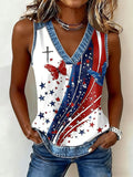 Women'S Independence Day Printed Casual Vest