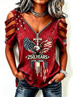 Ladies' American 250Th Anniversary Western Style Off Shoulder Top