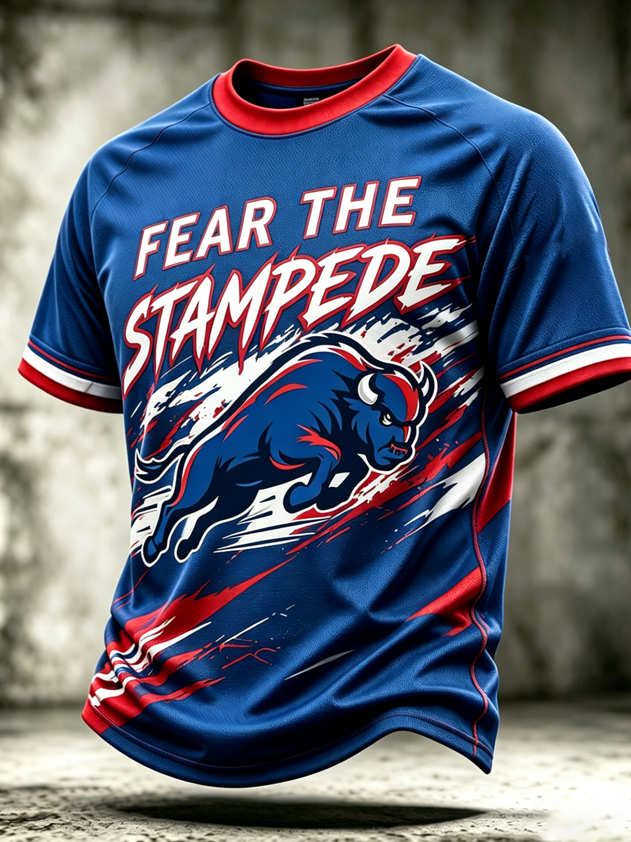 Men's Football Game Print T Shirt