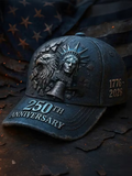Men'S Statue Of Liberty And Eagle 250Th Anniversary Art Print Baseball Cap