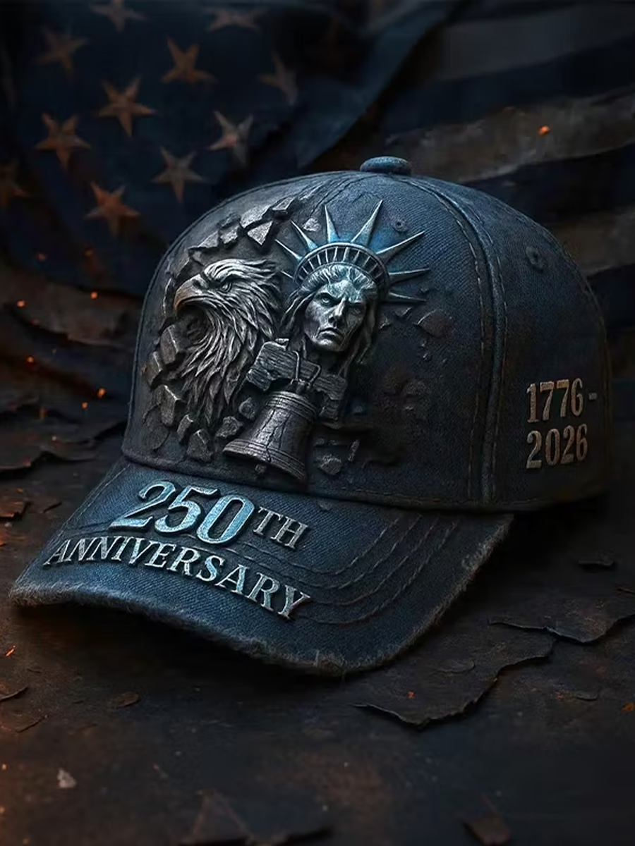 Men'S Statue Of Liberty And Eagle 250Th Anniversary Art Print Baseball Cap