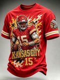 Men'S Football Fan  Print Casual T-Shirt