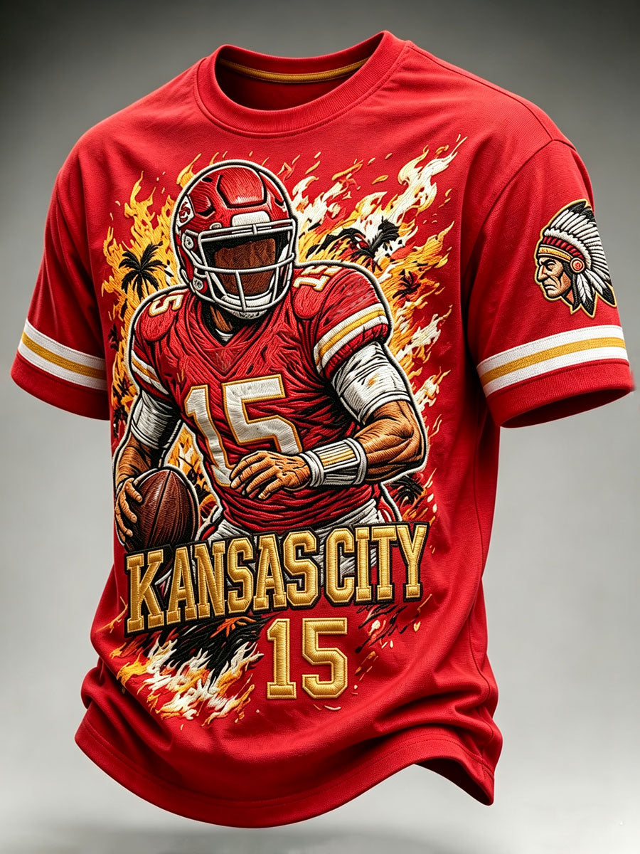 Men'S Football Fan  Print Casual T-Shirt