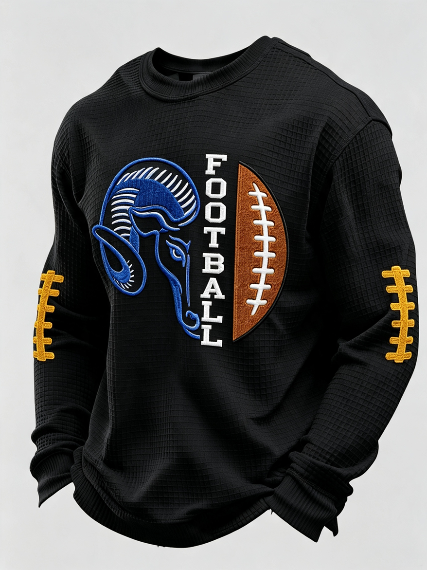 Men'S Football Printed Waffle T-Shirt