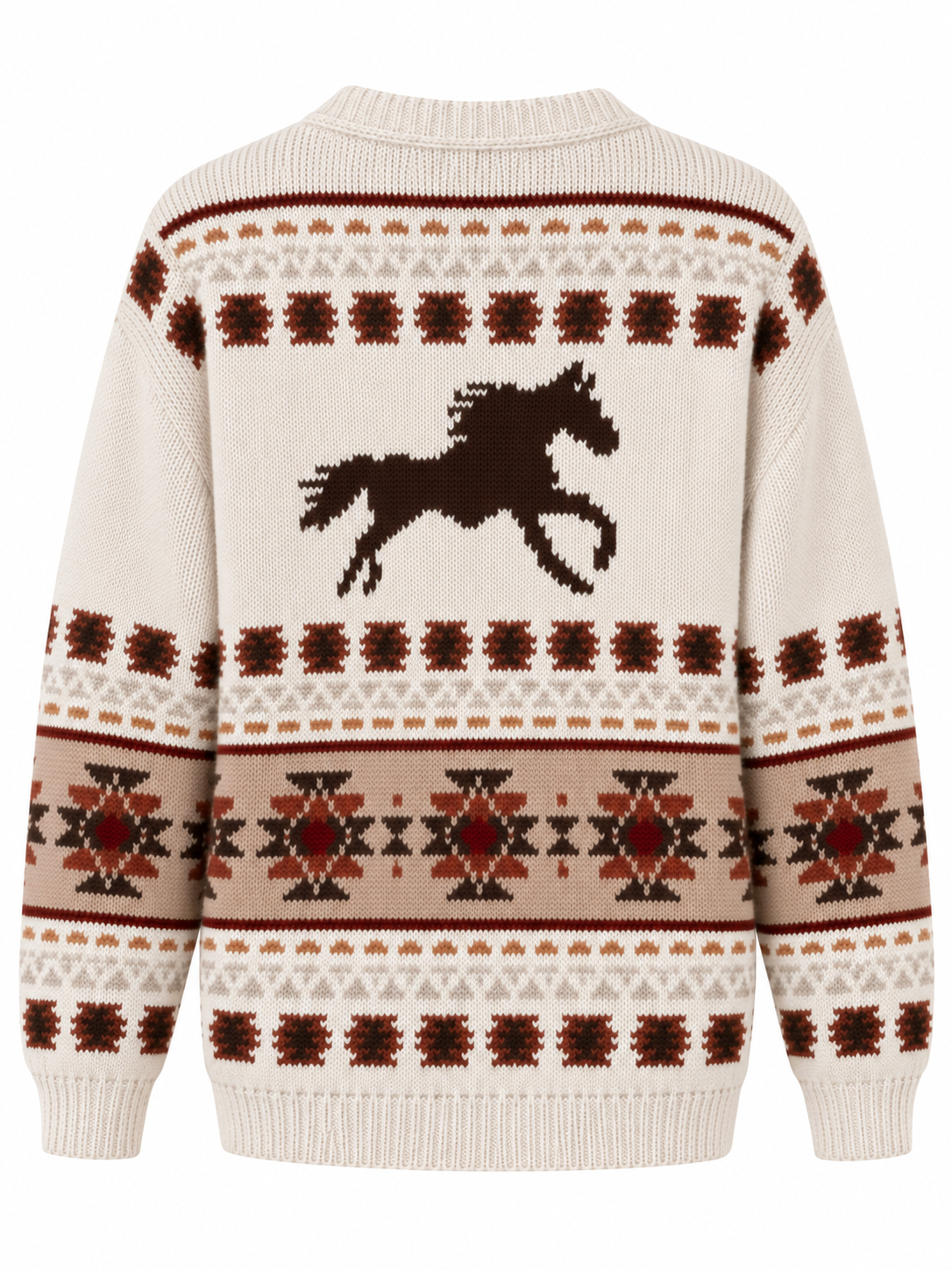 Women's Western Style Printed Knitted Cardigan Top