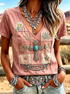 Women's Casual Retro Western-Style Faith T-Shirt