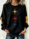Women'S Football Print Checkered Sweatshirt
