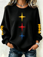 Women'S Football Print Checkered Sweatshirt