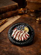 USA Semiquincentennial Bald Eagle & Flag Commemorative Pin Badge