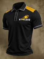 Men's Casual Football Printed Polo Shirt