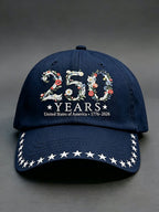 Unisex 250th Anniversary America 1776-2026 Flower Art Print Casual Hat