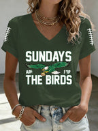 Women's Football Print Casual T-shirt