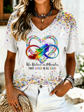 Women'S���We Believe In Miracles Fight Cancer In All Color��� Printed T-Shirts