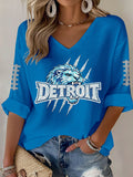Women'S Football  Print Waffle  Top