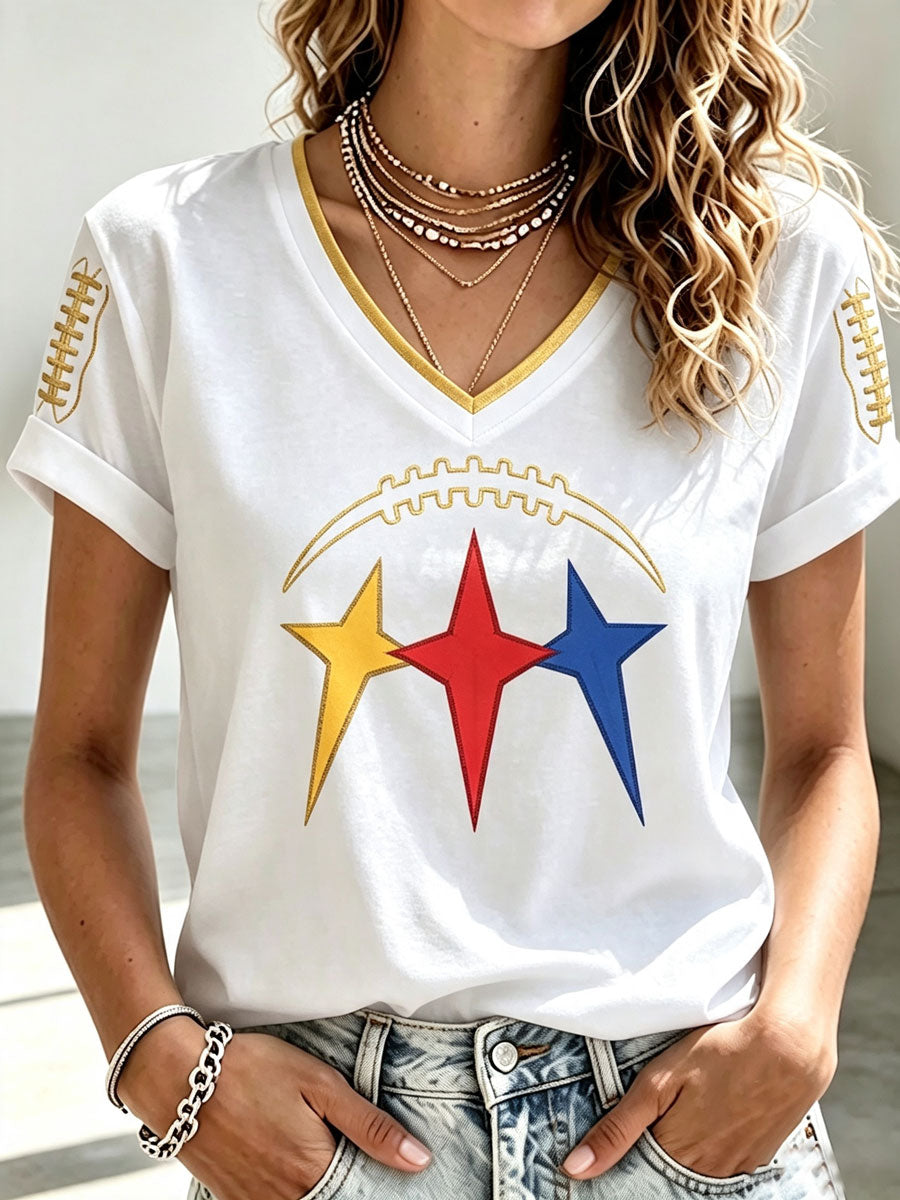 Women'S Football Printed Casual T-Shirt