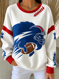 Women's Football Printed Casual Sweatshirt