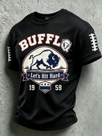 Men'S Football Let'S Hit It Hard Waffle T-Shirt