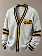 Men'S Casual Football Printed Cardigan