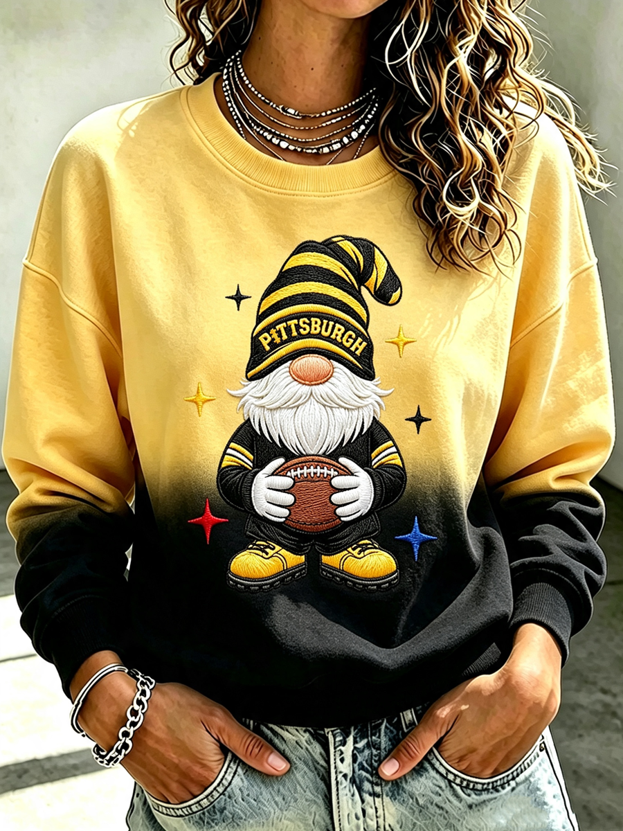 Women's Football Printed Casual Sweatshirt