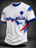 Men's football printed short sleeved T-shirt