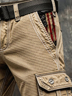Men'S Casual Retro Outdoor Functional Waffle Work Shorts