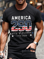 Men'S Casual American Founding Celebration Personalized Printed Round Neck T-Shirt