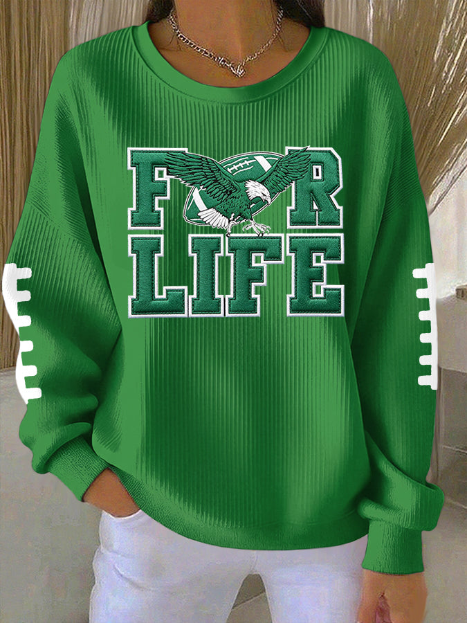 Women'S Football Print Casual Sweatshirt