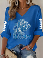 Women'S Football  Print Waffle  Top